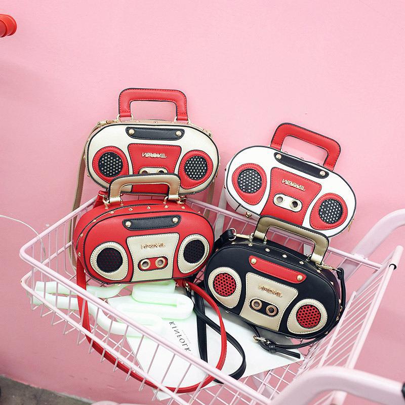 Radio Design PU Leather Handbag Shoulder Bag