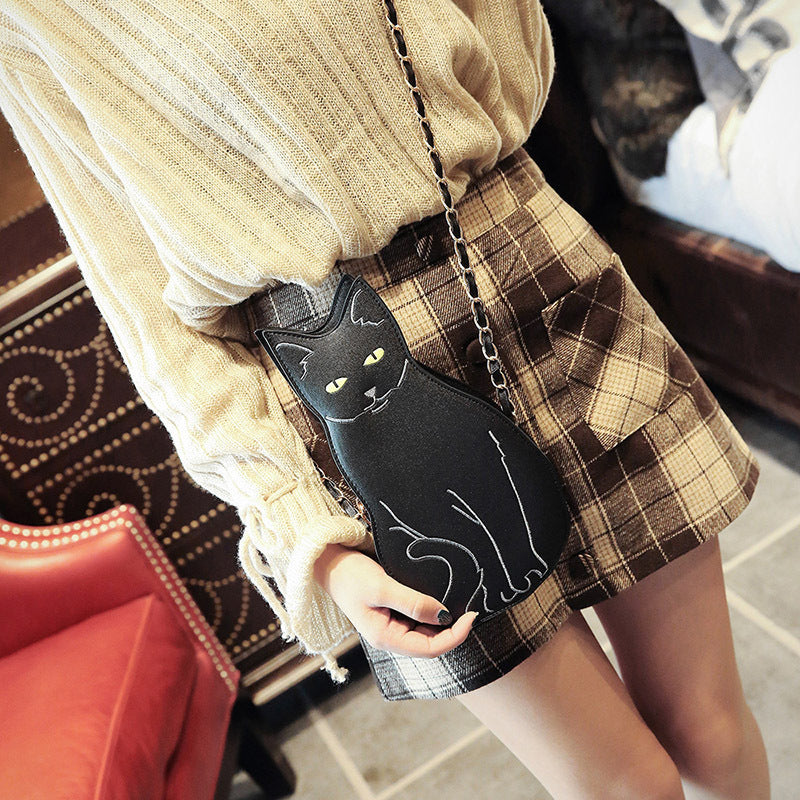 Fashion Black Cat Design Crossbody Bag