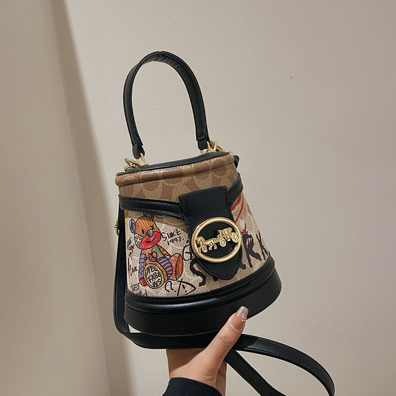 Creative Design High Quality Graffiti Busket Bag