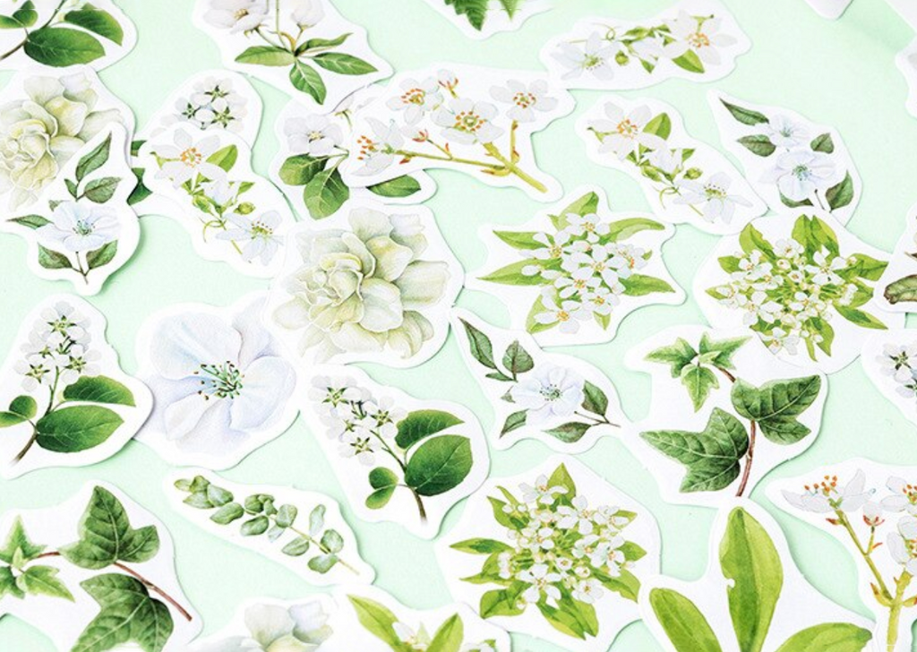 Jasmine Flower Paper Stickers