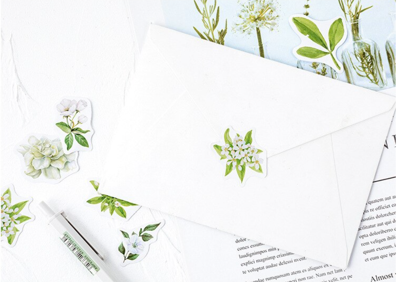 Jasmine Flower Paper Stickers