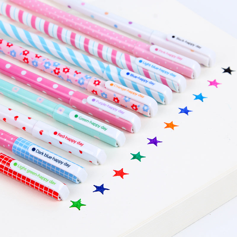 Kawaii Pattern Gel Pen - 10 Color Set