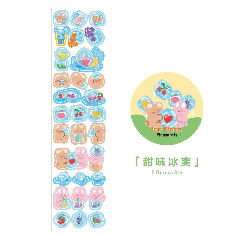 1 Roll Pleasant Kawaii Journal Stickers