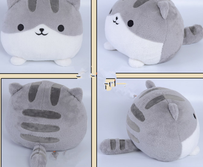 japanese cute cat plush toy grey