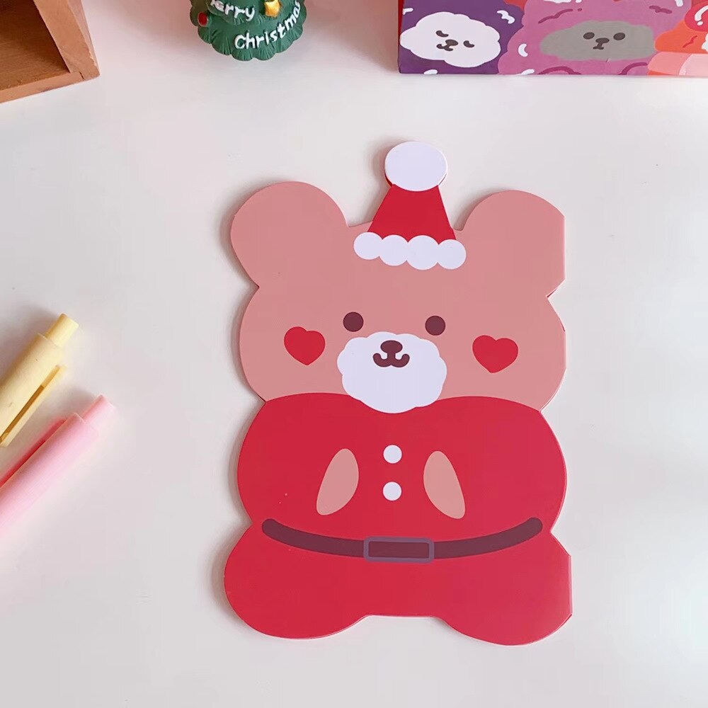 10pcs/lot Kawaii Bear Christmas Gift Cards