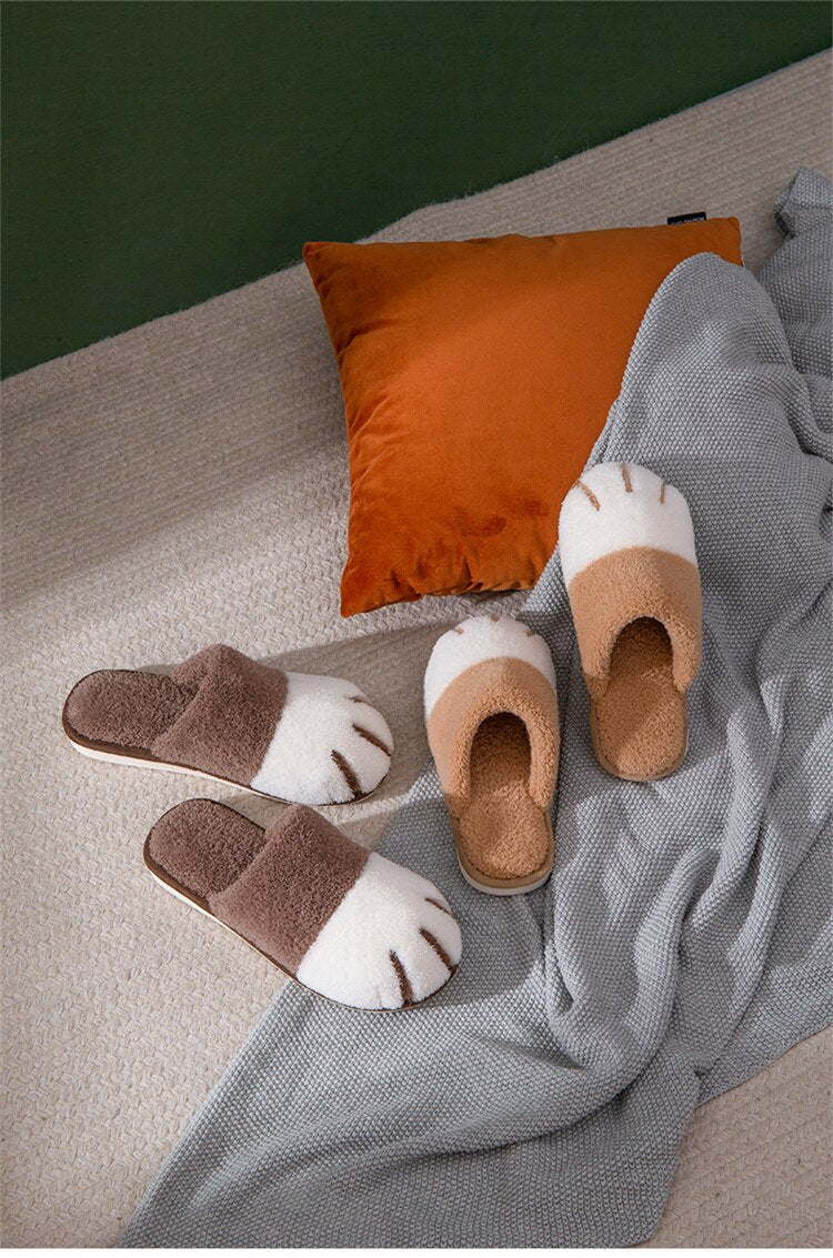 Cozy Fluffy Cat Claw Slippers