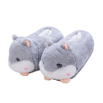 Chubby Hamster Plush Slippers