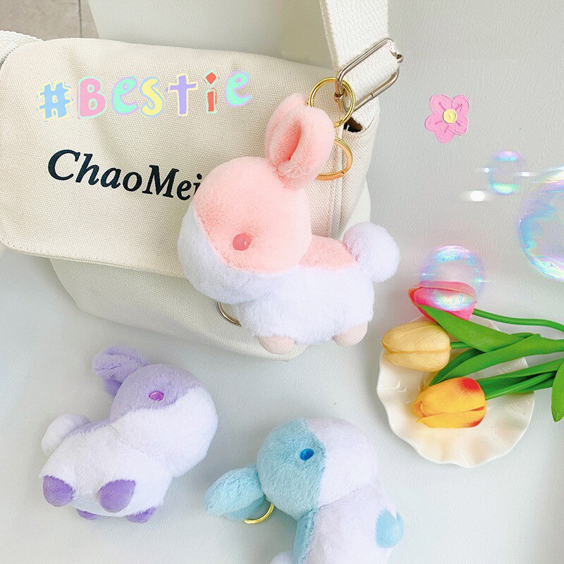 Kawaii Pastel Bunny Plush Keychain