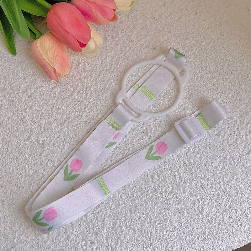 Kawaii Tulip Glass Water Bottle