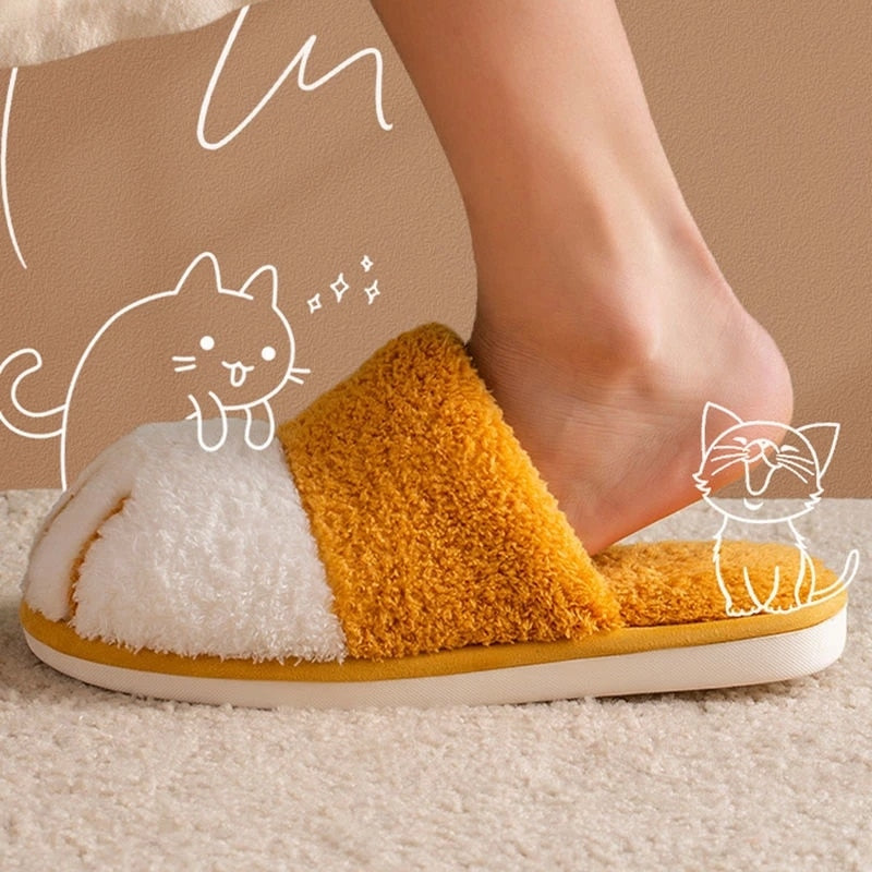 Cozy Fluffy Cat Claw Slippers