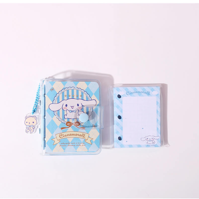 cinnamoroll-pocket-spiral-notepad-with-pendant-kawaii-campus-checkered-pattern