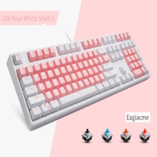 Classic Pink Mechanical Keyboard USB Wired