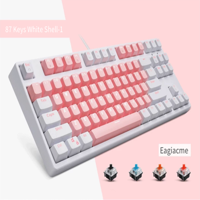 Classic Pink Mechanical Keyboard USB Wired