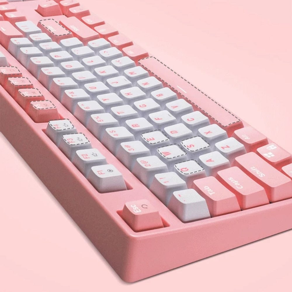 Classic Pink Mechanical Keyboard USB Wired