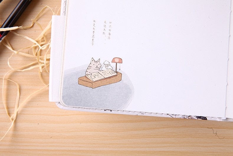 Cute Kawaii Cat Leather Notebook null The Kawaii Shoppu