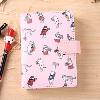 Cute Kawaii Cat Leather Notebook Pink 50k null The Kawaii Shoppu