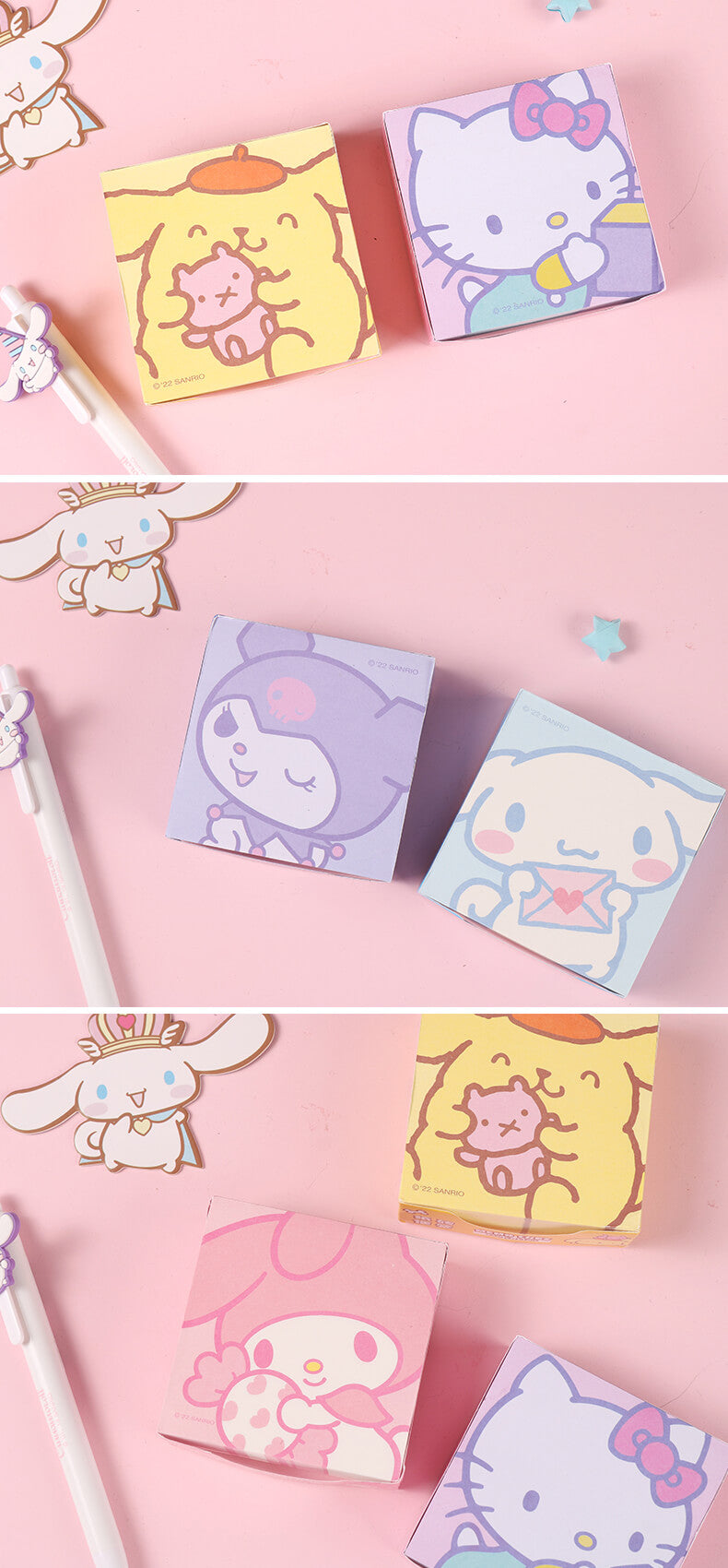 kawaii-aesthetic-sanrio-characters-memo-pad-cubes