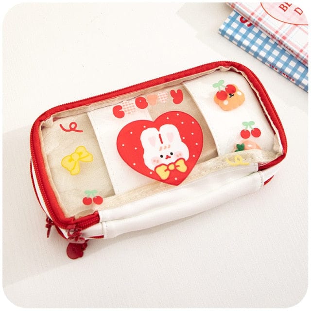 Kawaii Cartoon Transparent Pencil Case