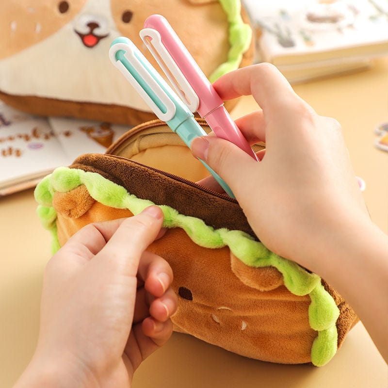 Kawaii Dog Roll Burger Pencil Case