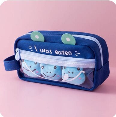 Kawaii Pet Charm Poms Pencil Case