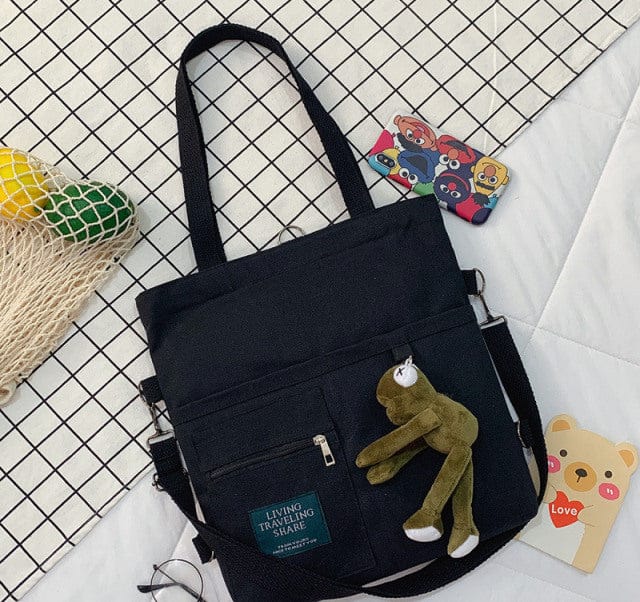       kawaii-travel-tote-shopping-bag-style-1-black-with-frog-bags-voystationery-31