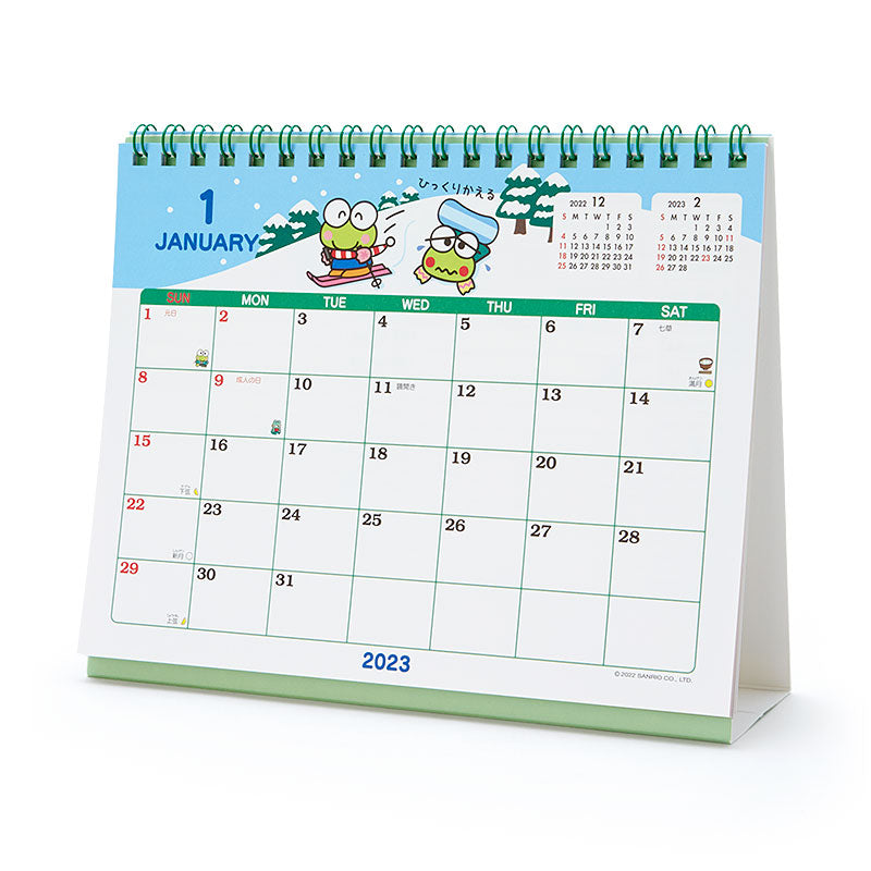 Japan Sanrio Characters Mix / Pochacoo / My Melody / Kuromi / Little Twin Stars / Hello Kitty / Keroppi / Gudetama / Tuxedo Sam / Pompompurin / Cinnamoroll 2023 Desk Calendar