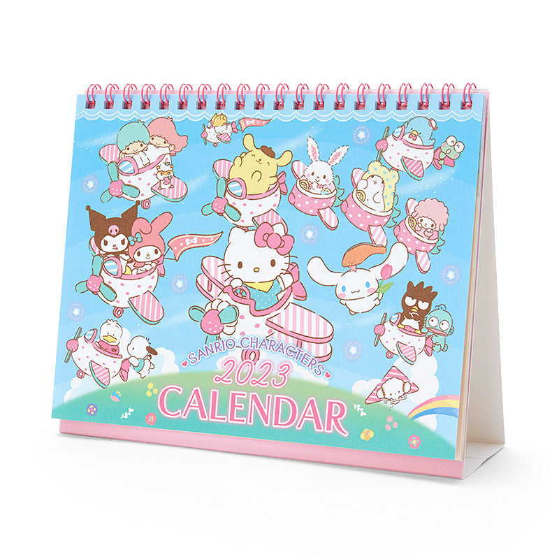 Japan Sanrio Characters Mix / Pochacoo / My Melody / Kuromi / Little Twin Stars / Hello Kitty / Keroppi / Gudetama / Tuxedo Sam / Pompompurin / Cinnamoroll 2023 Desk Calendar