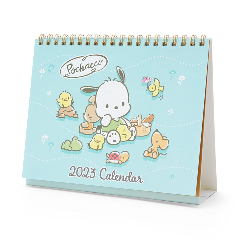 Japan Sanrio Characters Mix / Pochacoo / My Melody / Kuromi / Little Twin Stars / Hello Kitty / Keroppi / Gudetama / Tuxedo Sam / Pompompurin / Cinnamoroll 2023 Desk Calendar